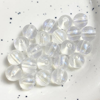 Colored Round Acrylic Beads 8mm Pastel Glossy Shimmer 100pcs 6