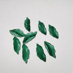 Czech Glass Beads Seaweed Leaf 14x37mm Translucent Green Blue Jasper 100pcs 17