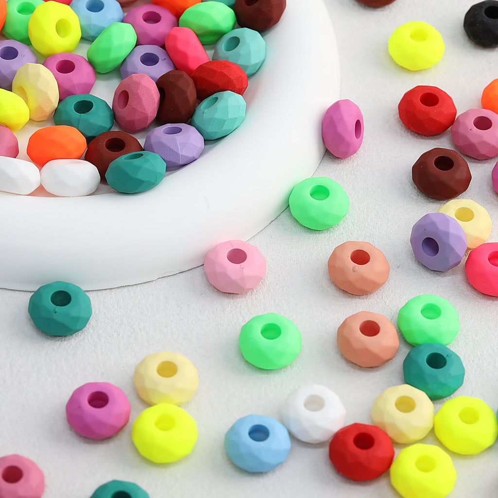 Acrylic Faceted Spacer Beads 14mm Rubberized Finish 40pcs