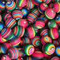 Stripe 15mm Silicone Beads Color Printed 50Pcs