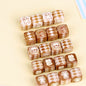 Coffee Colored Checkered Teddy Bear Square Acrylic Beads 14mm 10pcs