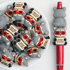 3D Raccoon Silicone Focal Beads Wholesale, Bad Example Quote Red Mask Design