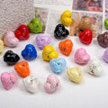 Balloon Heart Acrylic Beads 19mm Glossy Colorful Lettering 10pcs