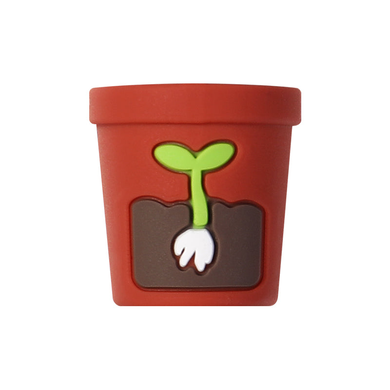 Silicone 3D Green Tree and Potted Plant Focal Beads 20pcs 12