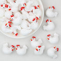 White Chicken 3D Silicone Focal Beads 20pcs