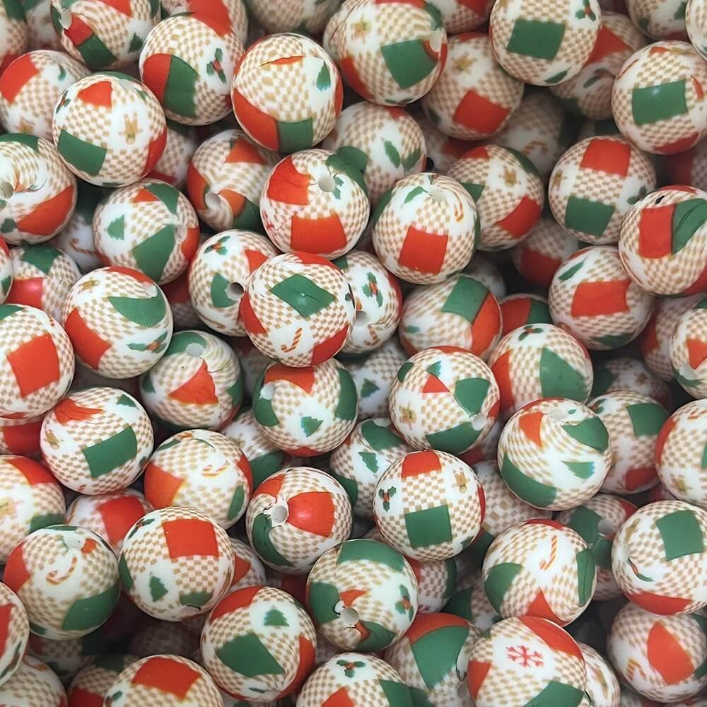 31 Christmas Printed Silicone beads