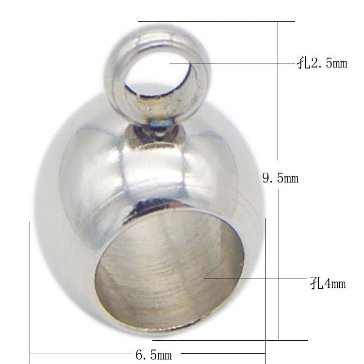 Stainless Steel Round Crimp Metal Beads 6.5-13mm Large Hole 20pcs 4