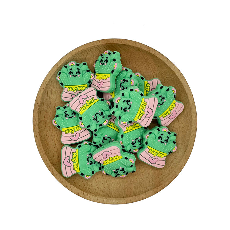 Cactus Hug Me Silicone Focal Beads 20pcs 2