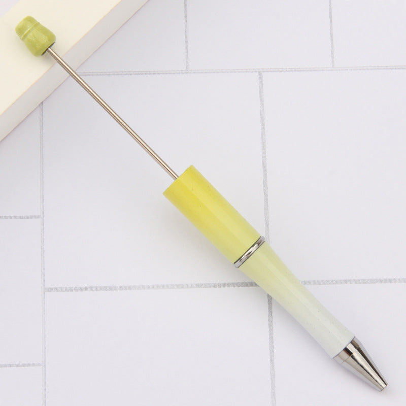 Beadable Plastic Pens Wholesale, Pearlescent Gradient Three-Color Transitions Ballpoint Ink, 11.5mm x 145mm