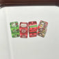 Square Acrylic Beads 10mm Watermelon Kitten Translucent Red Green 20pcs