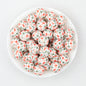 Colorful Pattern 15mm Silicone Round Beads 50pcs - Checkered Flag