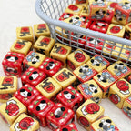 Square Acrylic Beads 14mm Puppy in Tomato Glossy Colors 10pcs