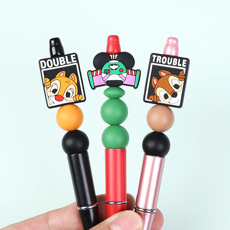 Silicone Focal Beads Disney Chipmunks Mickey Mouse Double Trouble Text 20pcs 9
