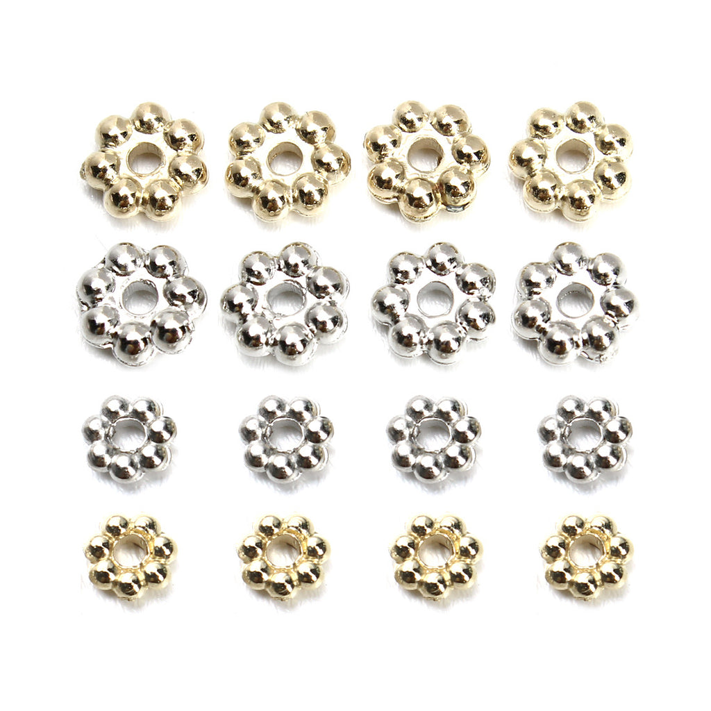 Snowflake CCB Plastic Spacer Acrylic Beads 4-9mm Metallic Tones 500pcs 3
