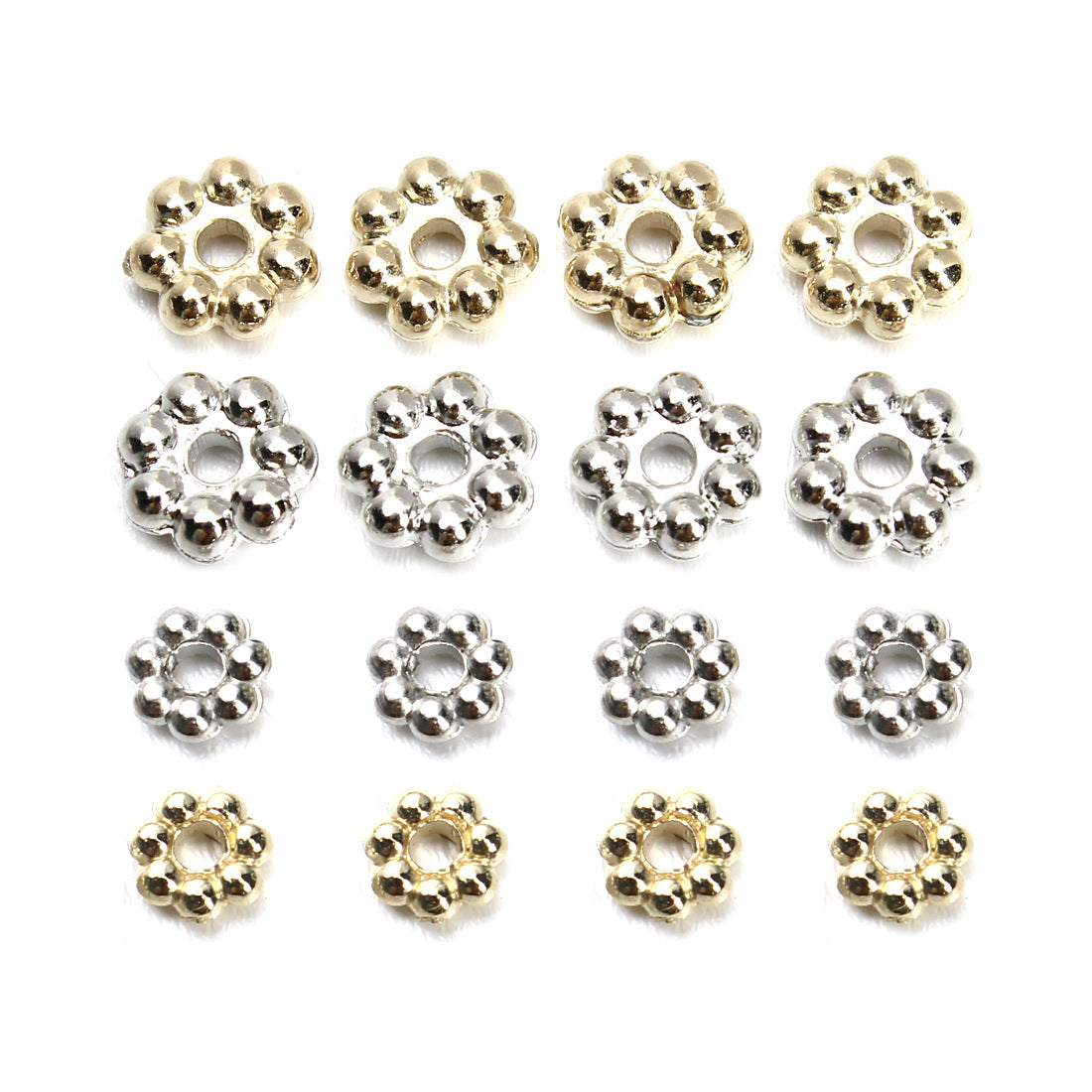 Snowflake CCB Plastic Spacer Acrylic Beads 4-9mm Metallic Tones 500pcs 3