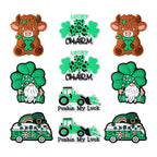 Silicone Focal Beads Saint Patrick Day Clover Lucky Charm 10pcs 10