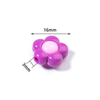 Cartoon Flower Acrylic Beads 16mm Glossy Pastel Colors 20pcs 2