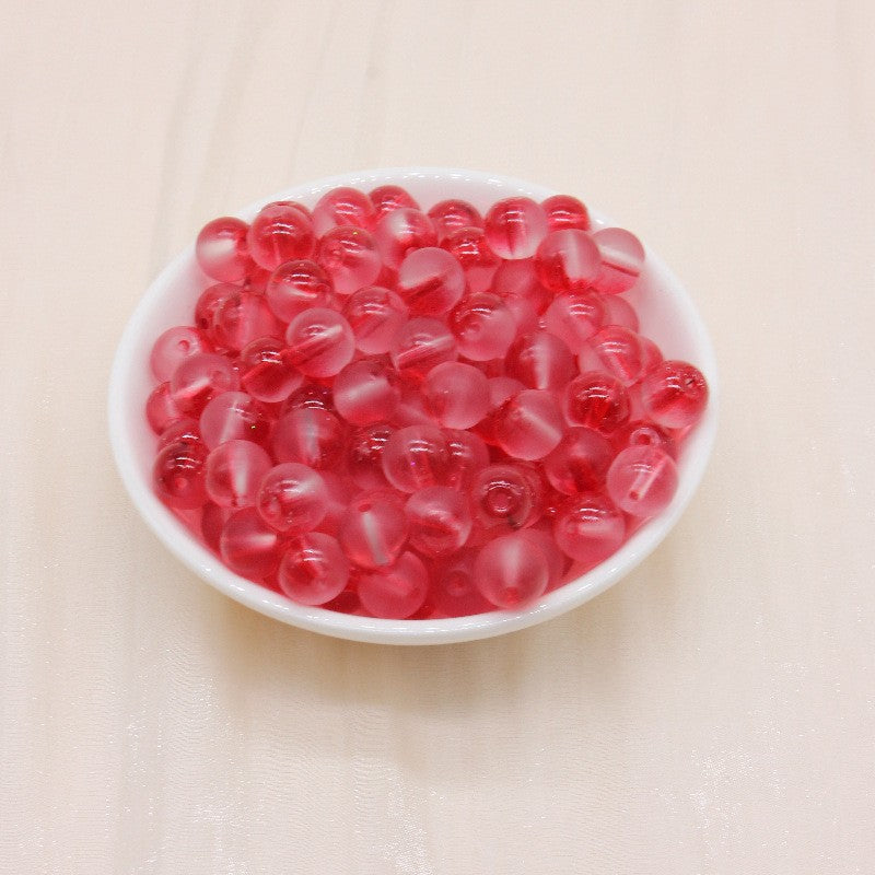 Frosted Glass Beads 8mm Soft Translucent Pastel Colors 50pcs 8