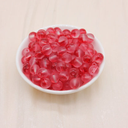 Frosted Glass Beads 8mm Soft Translucent Pastel Colors 50pcs 8