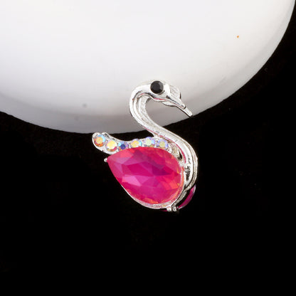 24mm Alloy Swan Crystal Rhinestone Beads 2pcs 10