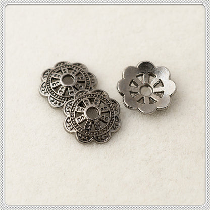 Alloy Eight-Petal Flower Bead Caps 10mm Elegant Hollow 200pcs 5