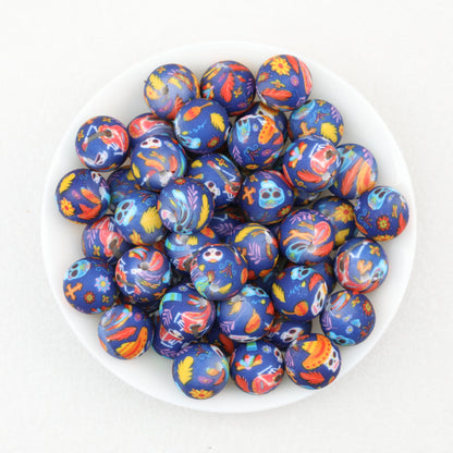Halloween Printed 15mm Silicone Beads for Jewelry Making 50pcs 3