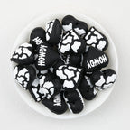 3D Western Cowboy Heart Silicone Focal Beads Cow Print 20pcs