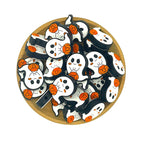 Silicone Focal Beads Halloween Ghost Holding Pumpkin Bucket 20pcs 2
