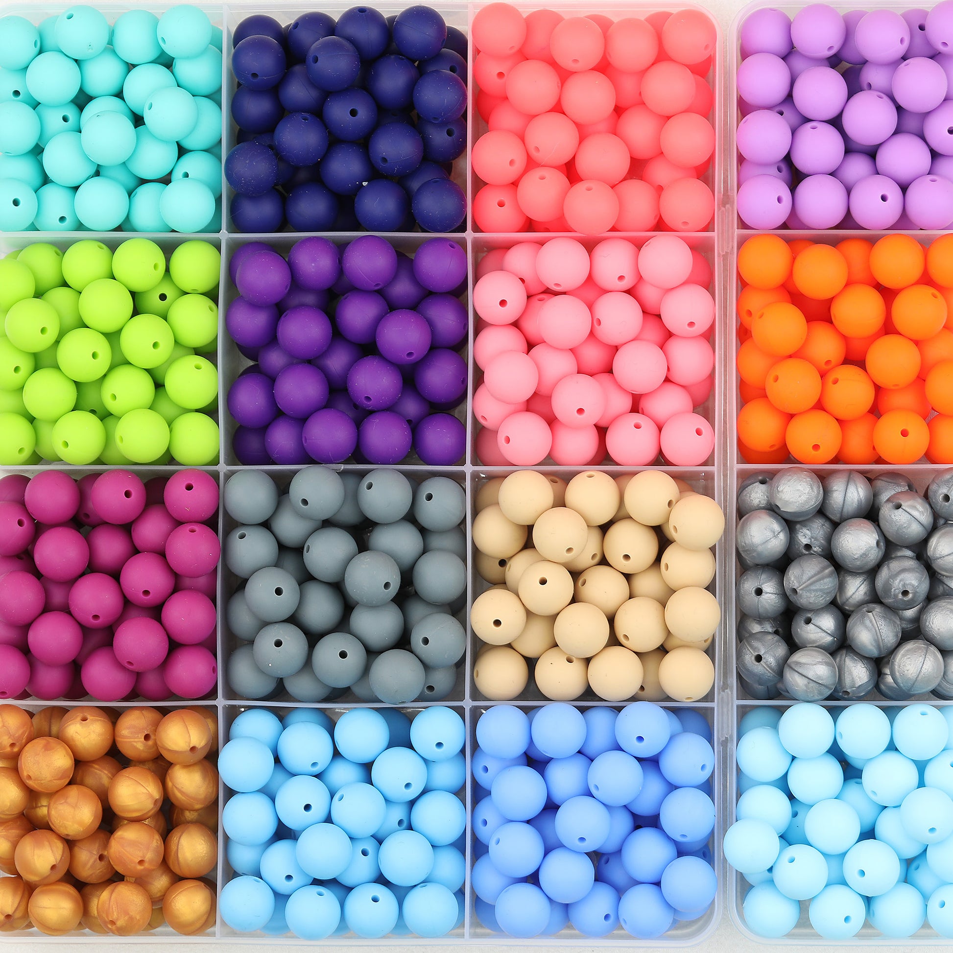 50pcs 15mm Solid Color Round Silicone Beads-32 Colors（1-32）
