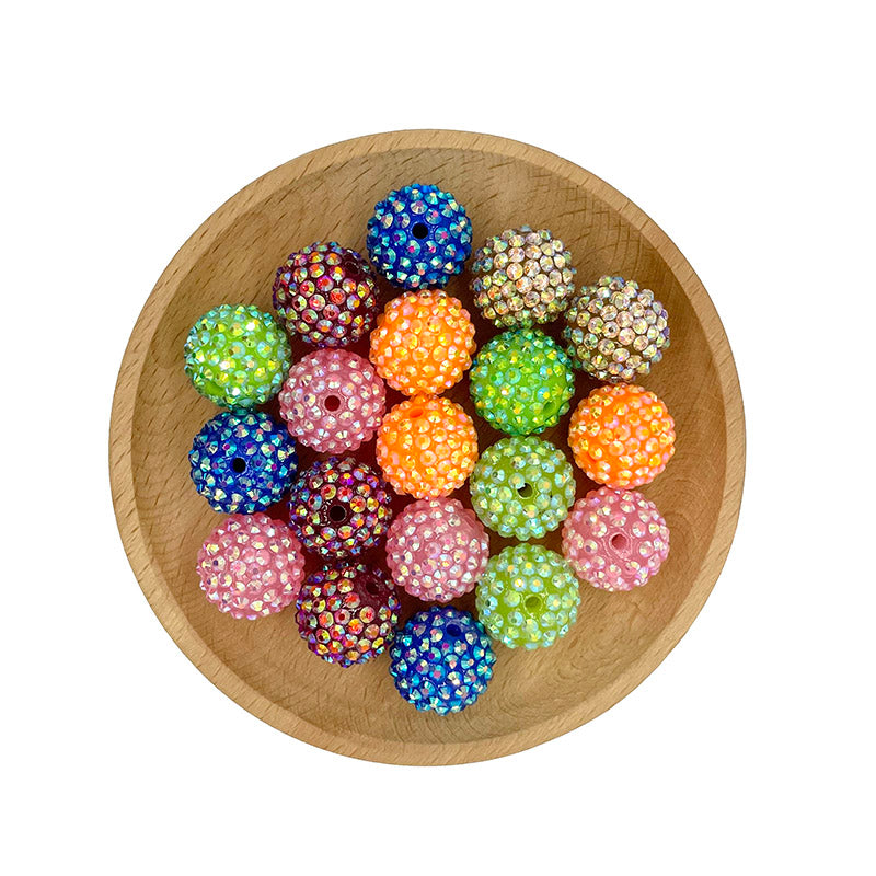 Ball Rhinestone Beads 20mm Multicolor Sparkle 50pcs 3