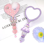 Beadable Heart Shape Handheld Makeup Mirror 2