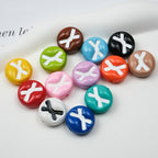 Baking Painted Acrylic Beads 18mm Enamel Candy Letter 50pcs 3