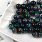 Resin Round Beads 8mm 10mm Starry Lacquer Effect 100pcs 6