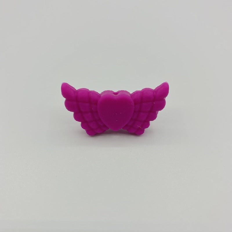Wing Silicone Beads Mixed Colors 20pcs 9