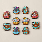 Silicone Focal Beads Basket Animals Holding Bows 20pcs
