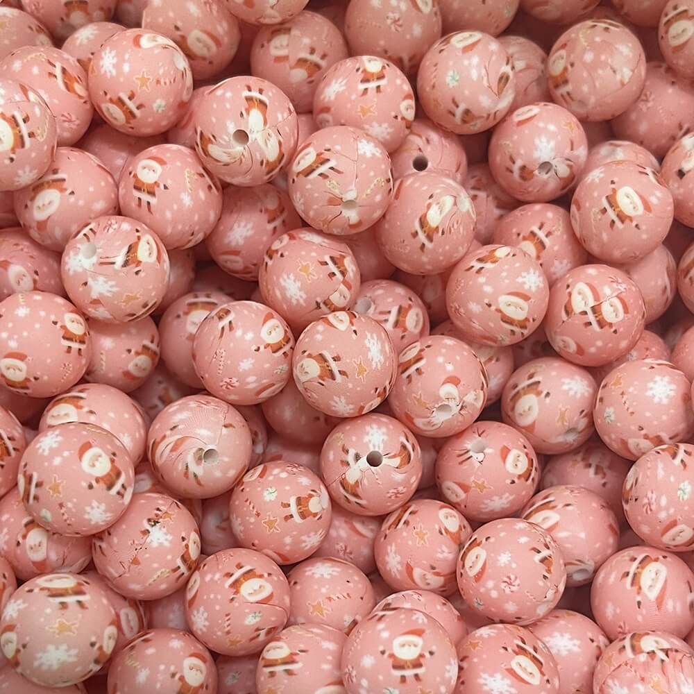 32 Christmas Printed Silicone beads
