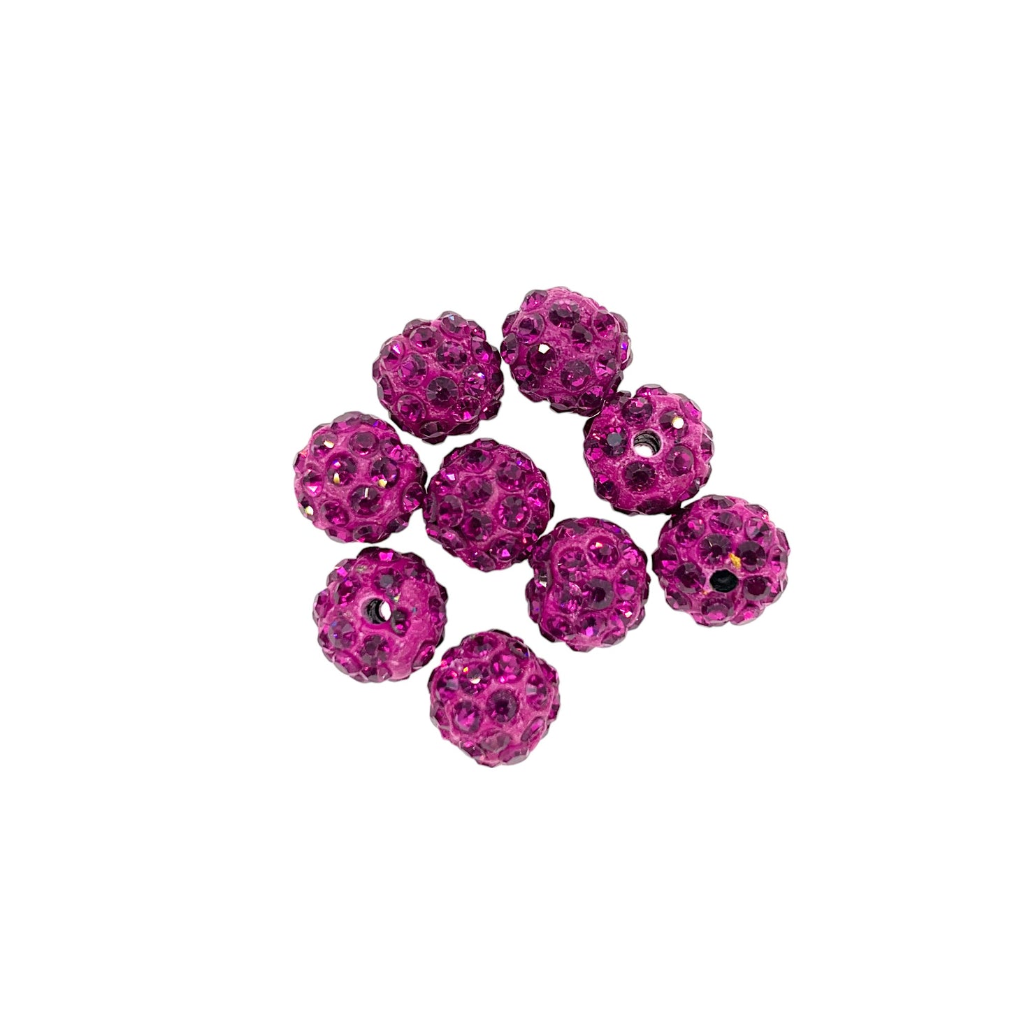 Clay Ball Rhinestone Beads 12mm Faceted Colorful Mix 50pcs