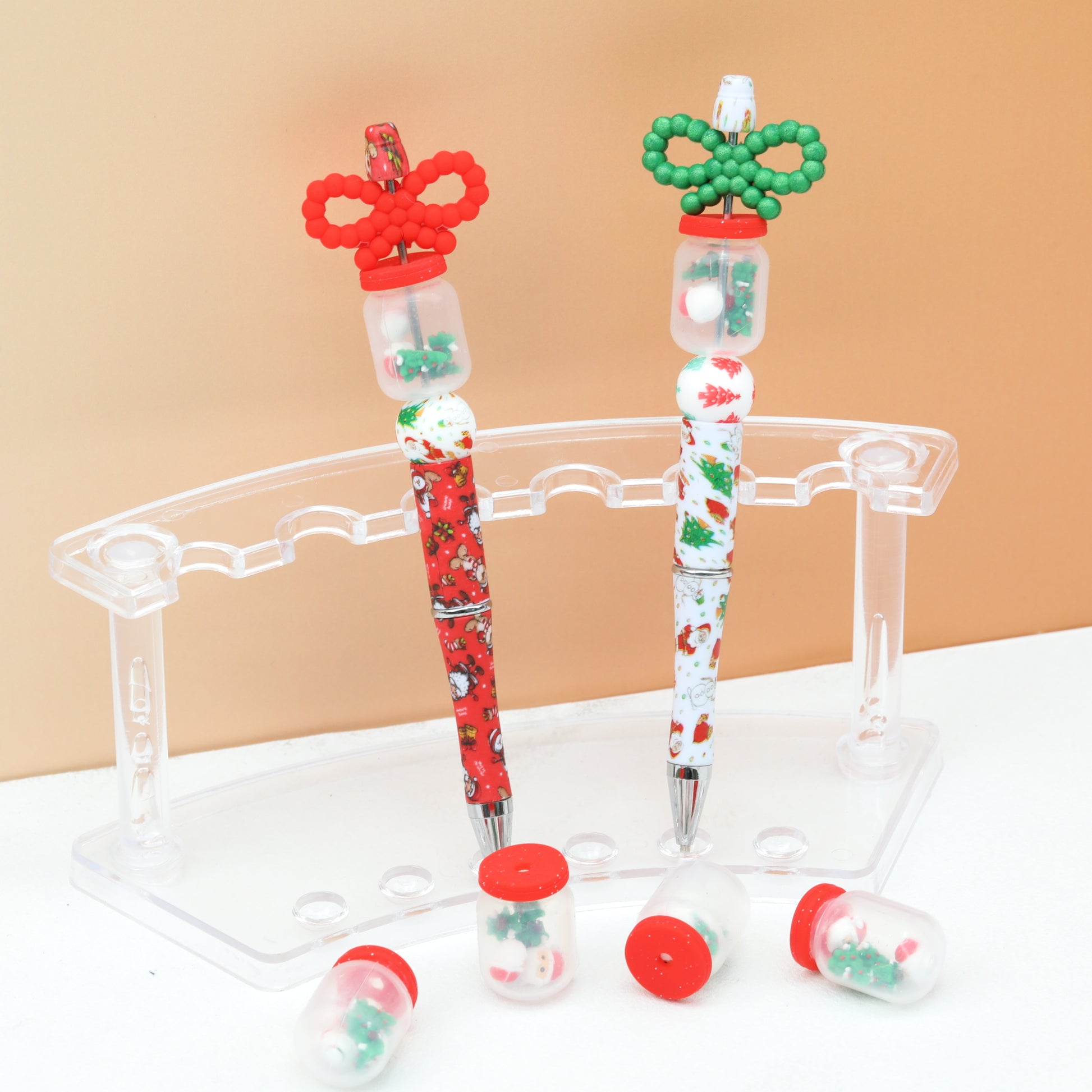 Silicone 3D Christmas Santa Tree Focal Beads 20pcs