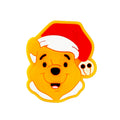 Silicone Focal Beads Christmas Winnie Bear Santa Hat Smiling Face 20pcs
