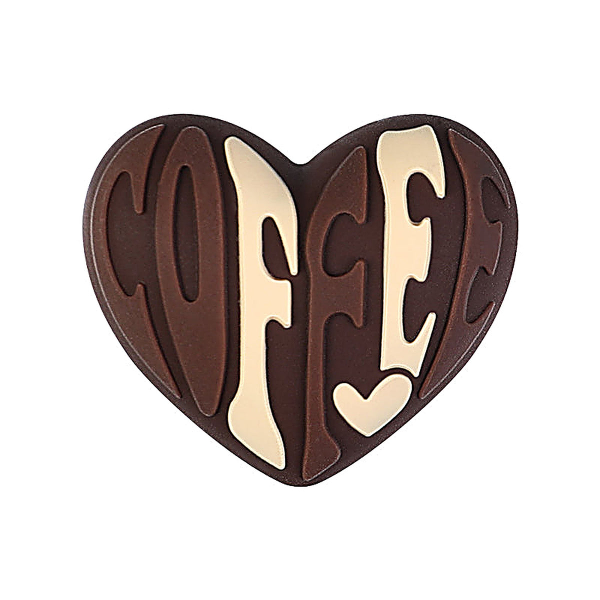 3D Coffee-Themed Silicone Focal Beads Cute Coffee Cups 20pcs - Heart Coffee