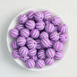Striped 15mm Priented Round Silicone Beads Balloon Design 50pcs 6