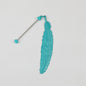 Beadable Feather Bookmarks Metal Colorful Detailed 13g - Peacock Blue