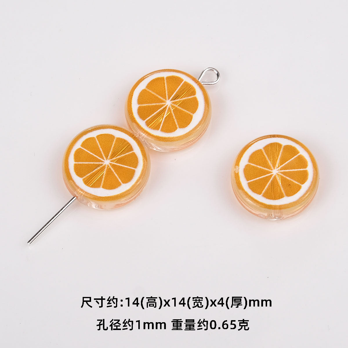 Colorful 14mm Round Acrylic Lemon Slice Beads 50pcs 5