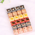 Square Acrylic Beads 14mm Striped Cartoon Puppy Pattern 10pcs