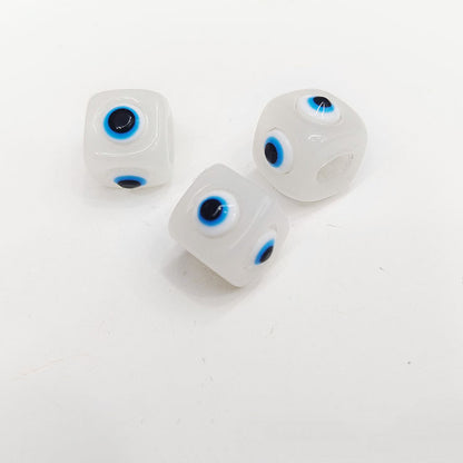 Evil Eye Resin Tube Beads 12mm Glossy Colorful 20pcs 8