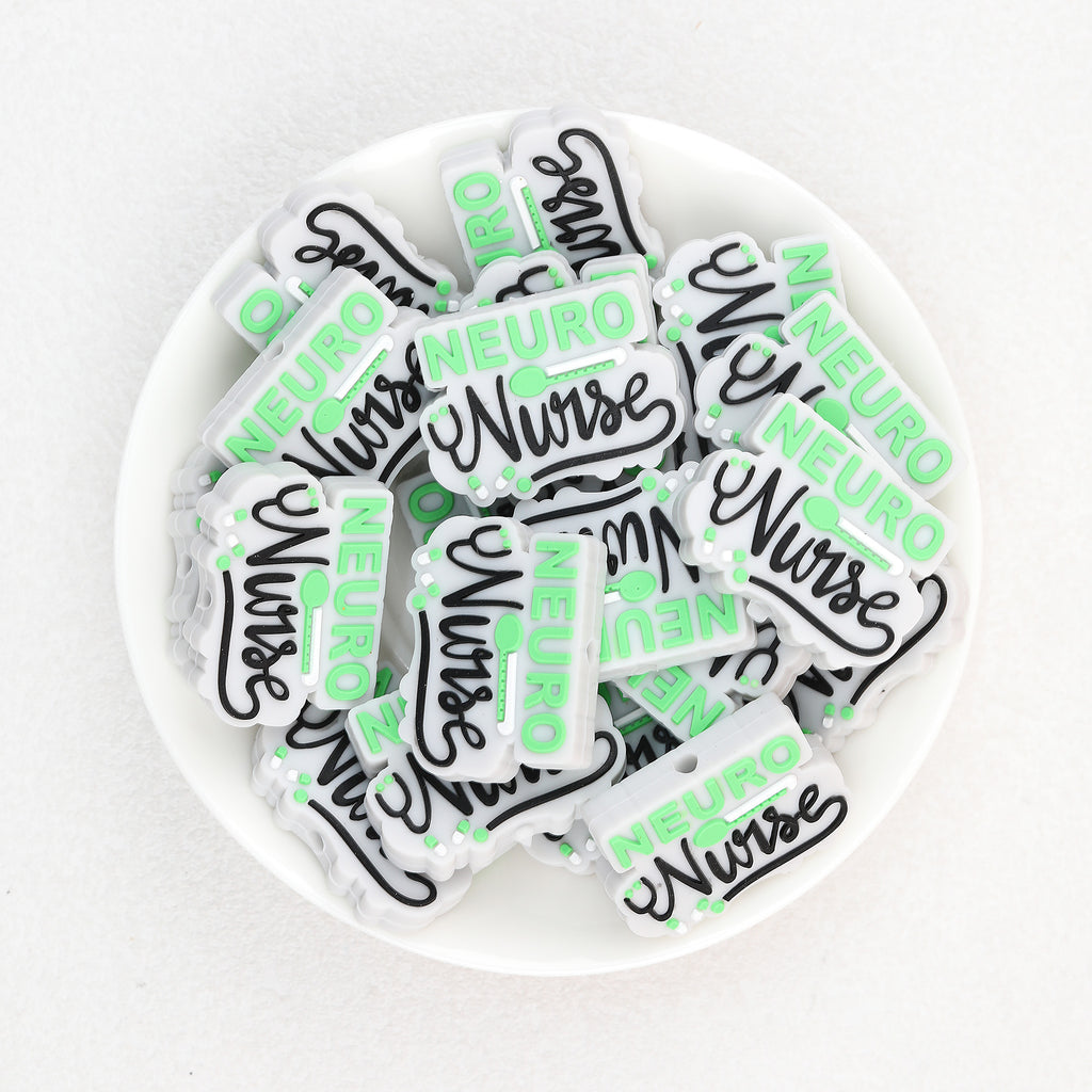 Green Pink Nurse Stethoscope Silicone Focal Beads 20Pcs  3