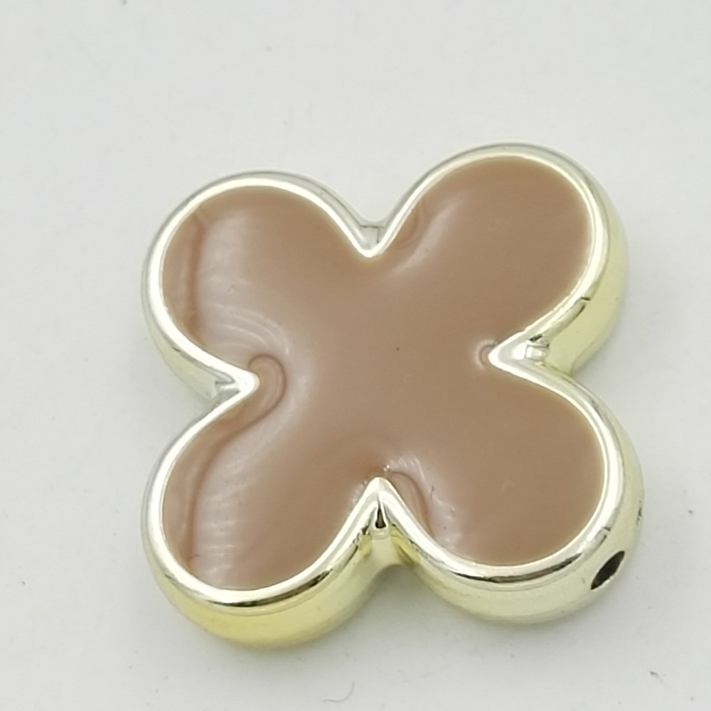 Clover Enamel CCB Plastic Acrylic Beads 30mm Glossy Gold Outline 50pcs 7
