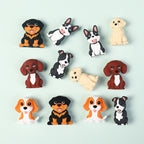 Silicone 3D Focal Beads Puppy Sitting Pose Smiling Face 20pcs 3