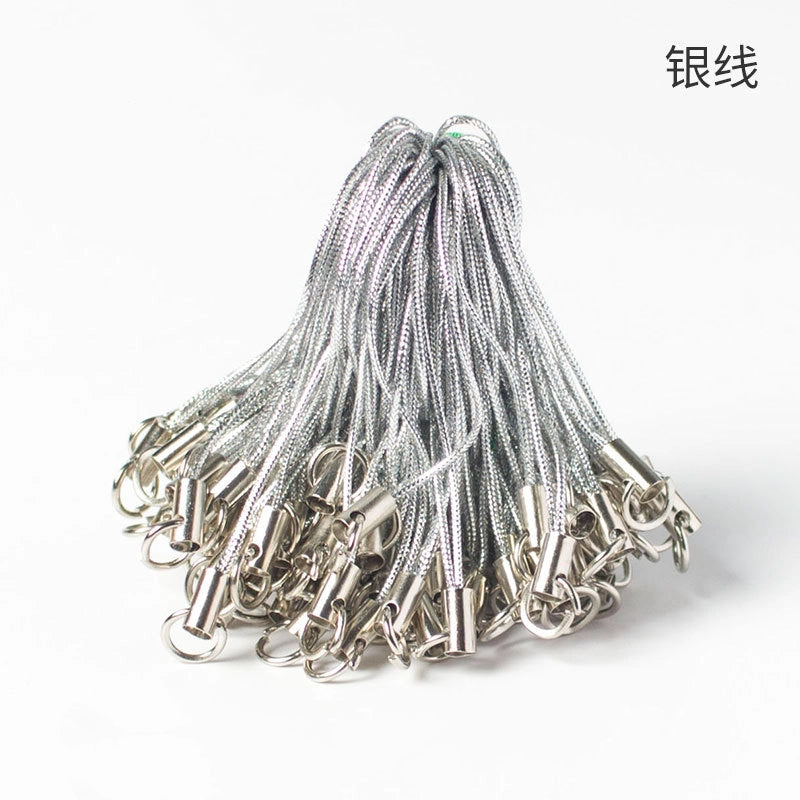 Polyester Iron Aluminum Phone Strap 58mm Colorful 100pcs 25
