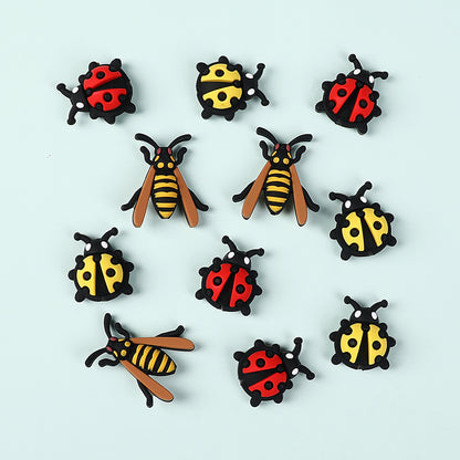 Silicone 3D Focal Beads Ladybug Wasp Insect Detailed Wings and Antennae 20pcs 4